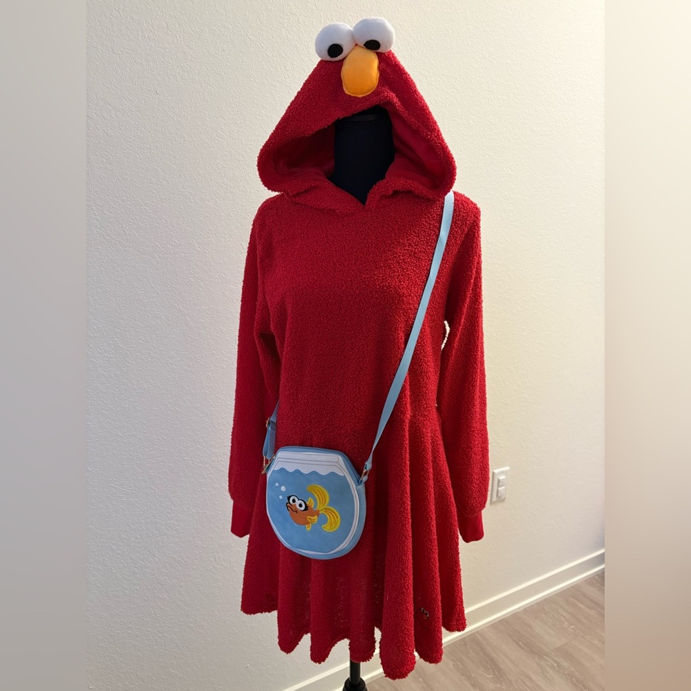 Elmo Adult Women Costume with Dorthy Crossbody Bag